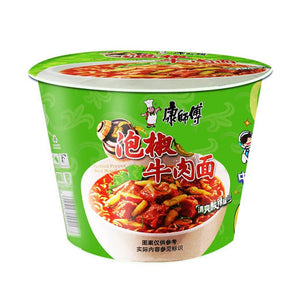 康师傅泡椒牛肉面 桶装 107g