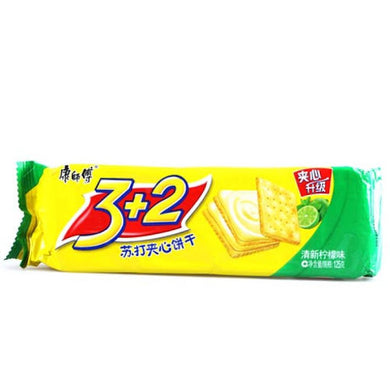 康师傅 3+2夹心饼干 清新柠檬味125g - Sense Foods