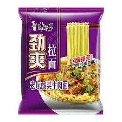 康师傅 劲爽酸菜牛肉面 104g 一磅三包 exp.12/02/2022