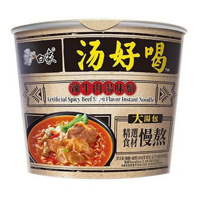 白象方便面 辣牛肉汤味 桶装 107g