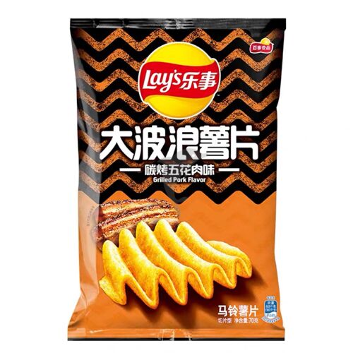 乐事大波浪薯片 碳烤五花肉味 70g