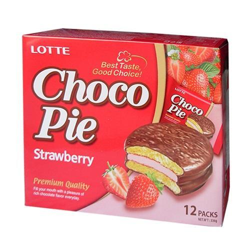 LOTTE 巧克力派 草莓味 336g