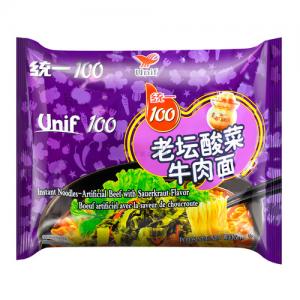统一老坛酸菜牛肉面 108g 5连包 - Sense Foods